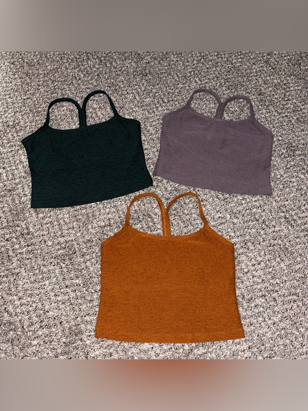 Beyond Yoga Women's Spacedye Slim Racerback Cropped 3 Tanks Bundle Lot
